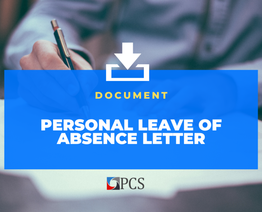 Persona levels of absence letter